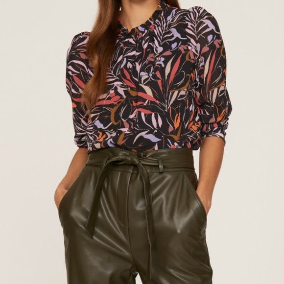 Peter Som Tops - Peter Som Collective Leaf Printed Top, 4